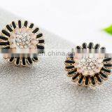 2016 New Fashion Sparkling Earrings Sunflowers Zircon Imitation Jewelry Accessories Girls Wedding Gift thumbnail-6