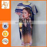 Factory Customized Women New Short Sleeve Casual One Piece Dress Chiffon Dresses thumbnail-1