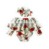 Fashion off Shoulder Long Sleeve Ruffle Baby Romper Bodysuit and Floral Headband 13 Styles You Can Choose thumbnail-6