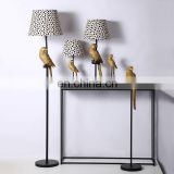 unique parrot shape bird resin decoration cheap america gold hotel floor lamps for home living room