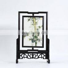 Chinese Style Craft Gift Square Screen Dual-faced Silk Embroidered Drawing Furnishing Ornaments With A Wooden Frame For Decoration thumbnail-2