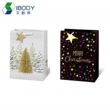 128g Copperplate Paper Bag Custom Christmas Logo Printing Embossed Film Coated Shopping Bag thumbnail-1