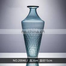 High Quality Decorative Green Handmade Transparent Glass Vase Centerpiece For Home Decor Clear Decoration thumbnail-4