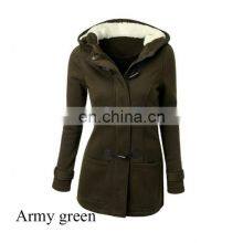 Manufacturer Wholesale Hooded Mid-length Women's Coat With Horns Buckle Plus Size Coat thumbnail-3