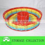 Round Colorful Woven Plastic Bread Trays thumbnail-1