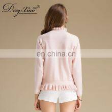 Custom Ruffled Collar Sweaters 100 % Cashmere Knitted Sweater Women thumbnail-6