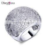 Crystal Luxury Wedding Jewelry Must Buy Design Pave Setting Zircon Chunky Ring thumbnail-2