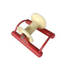 Cable Laying Dedicated Straight-Running Pulley | Dual Wheels Free Rotation | 5mm Thickened Red Steel Bracket | Firm Welded Construction thumbnail-2