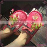 Colored Cotton Slipper Handmade Lovely Cherry Household Slippers DIY Women Slippers thumbnail-1