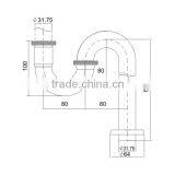 Decorative 1 1/4" Inch Kitchen S-Trap Chrome Plated Brass Trap Sink Basin S-Trap thumbnail-2