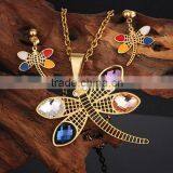 Stainless Steel Dragonfly Young Girl Earring Jewelry Set thumbnail-2