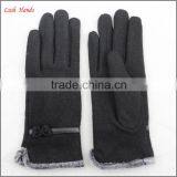 Ladies Wholesale Fashion Black Micro Velvet Hand Gloves With Fur Ending thumbnail-2