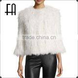 Factory price wholesale fashion lady's knitted mongolian lamb fur jacket /knitted mongolian lamb fur coat