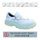 White Leather PU Injected Safety Shoes Work Shoes 8019 thumbnail-1