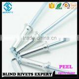 HIGH QUALITY OPEN END MANUFACTURER DOME HEAD ALUMINUM STEEL POP PEEL TYPE RIVETS thumbnail-2