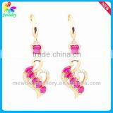 Ruby Gemstone Platinum Plating Silver Eardrop Ear Plug 925 Sterling Silver Hoop Gold Earring thumbnail-1