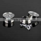 Ipink 6 Pairs Stainless Steel Movable Round Crystal Screw Ear Plugs Flesh Tunnels Stretcher Kit Gauges in Viaous Gauges Size thumbnail-3