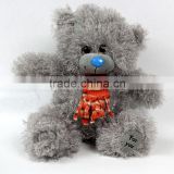 Luckiplus Hot Sale First Class Grey Bear With Scarf Safe Technology Toy For Kids