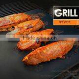 Set of 5 Non-stick BBQ Grilling Sheets, Heat Resistant, Works on Gas, Electric, Charcoal Grills and More thumbnail-2