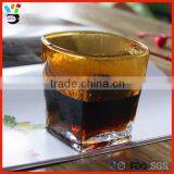 Amber Colored Square Corner Rock Glass Cup thumbnail-1