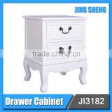 Best Choice Antique Wood Furniture Bedside Table Short Good Quality White Painting Nightstand thumbnail-1