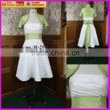 IS-R25 Short White and Green Organza Short Dresses for Party thumbnail-1