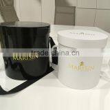 Elegant Round Flower Box With Gold Logo