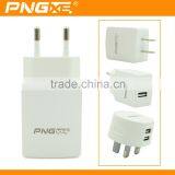 PNGXE Wholesale 5v 2a Flat Micro Smart Phone 2 Usb Wall Charger for Iphone 6 thumbnail-6
