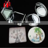 Customized Crown Pu Compact Mirror With Magnet Closure