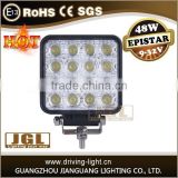 12v 24v 48v 60v 48w led work light for truck tractor 4x4 off road led driving lights with E-mark certification R10