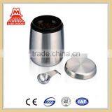 STAINLESS STEEL HOME COFFEE CANISTER /FOOD STORAGE CONTAINER WITH MAGNET LID AND SCOOP thumbnail-1