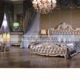 Bisini Luxury Leather Bedroom Furntiure Set, Antique Royal Bed Room Furniture, Luxury Leather King Bed thumbnail-1