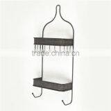 Wall Mounted Shampoo Rack With Two Hooks thumbnail-4