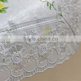 Tablecloth stocklot PVC non-woven fabric flower design Square tablecloth with 2 inch lace