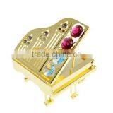 Gold Plated Decorative Crystal Piano for Girlfriend's Gifts thumbnail-4