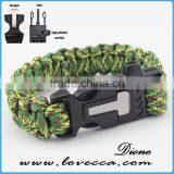 Best Paracord Survival Bracelet Outdoor Camping 4 in 1 Flint Fire Starter Whistle thumbnail-4