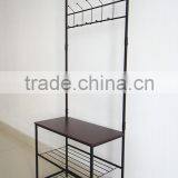 Metal Wood Entryway Bench Storage Standing Hallway Umbrella Hat Coat Shoe Rack thumbnail-2