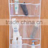 Transparent Hanging Mesh Shower Caddy Bath Organizer With 6 Clear Storage Pockets thumbnail-2