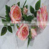 SJ20170008 Pink Peach Artificial Silk Flower Rose Bud thumbnail-1