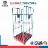 4 Wheels 2 Sided Roll Cage Trolley Logistics Pallet Wheel Barrow Storage Metal Waste Container