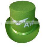 Type of St. Patrick's Day Vintage Style Men's Green Custom Wool Felt Slash Top Hat for Promotional Gifts Made in China thumbnail-3