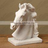 Home Decor Life Size Marble Stone Horse Head Statue for Sale thumbnail-1