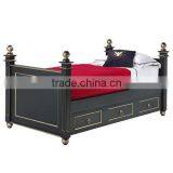 Handmade Pure White Classic European Style Floral Lounging Daybed With Big Drawers for Kids Bedroom BF11-09133a thumbnail-6