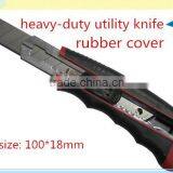 18*100mm Snap-off Steel Blade Heavy-duty Rubber Cover Utility Knife thumbnail-1