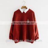 2016 New Korean Style Spring Winter Autumn Round Neck Long Sleeve Plain Women Sweater thumbnail-1