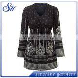 New Prints Design Blouses Round Bottom Casual Tops 2017 for Women thumbnail-6