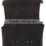 2016 Cool Women Washed Black Denim Waistcoat for Autumn thumbnail-2