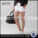 MGOO Factory Supplied White Slim Fit Shorts Woman Light Cotton Terry Fabric Sport Short Pants thumbnail-1