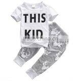 Unisex Children s Cotton t Shirt Custom Baby Clothes T-shirt Tops and Pants Kids Clothing Wholesale thumbnail-2
