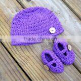 Hot Sale Autumn Winter Baby Toddler Crochet Wool Shoes Set Cute Style Infant Hand Knit Shoes thumbnail-3